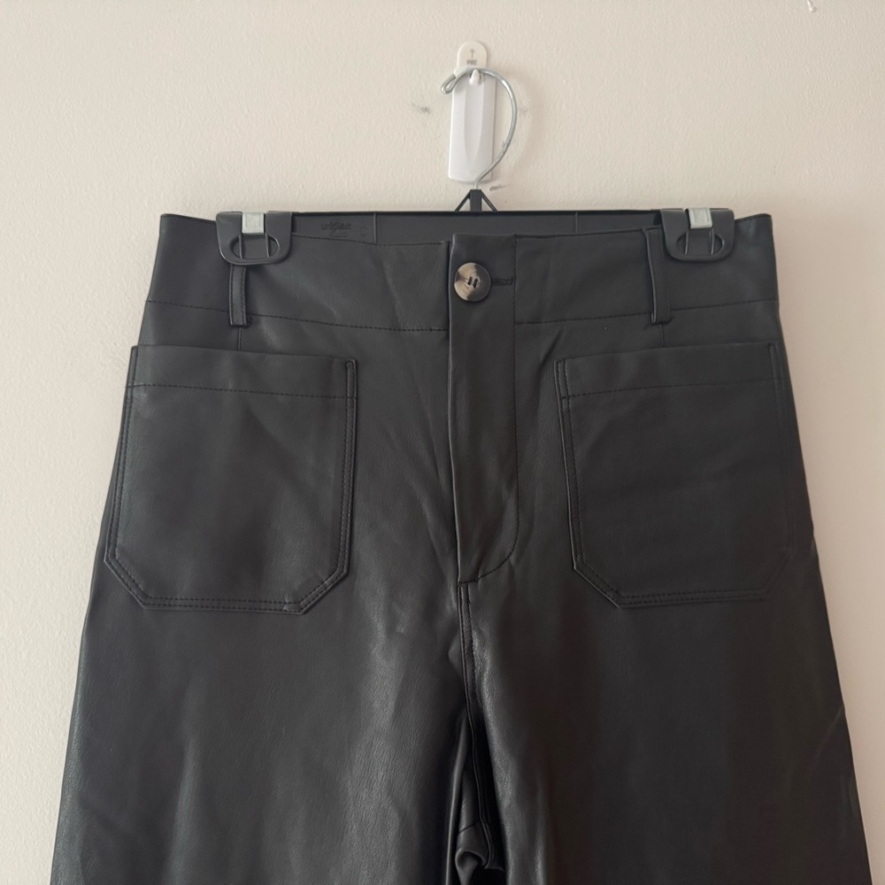 Anthro Maeve Colette Wide Leg Vegan Leather Pants - Picture 4 of 16